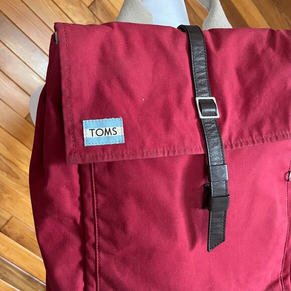 Toms Red Trekker Waxed Canvas Backpack - Picture 2 of 6